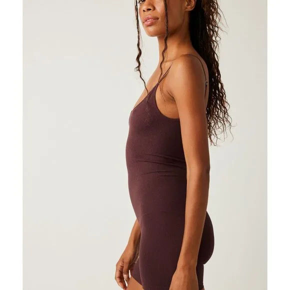 FREE PEOPLE One To Watch Romper / Chocolate Merlot - Picture 4 of 5